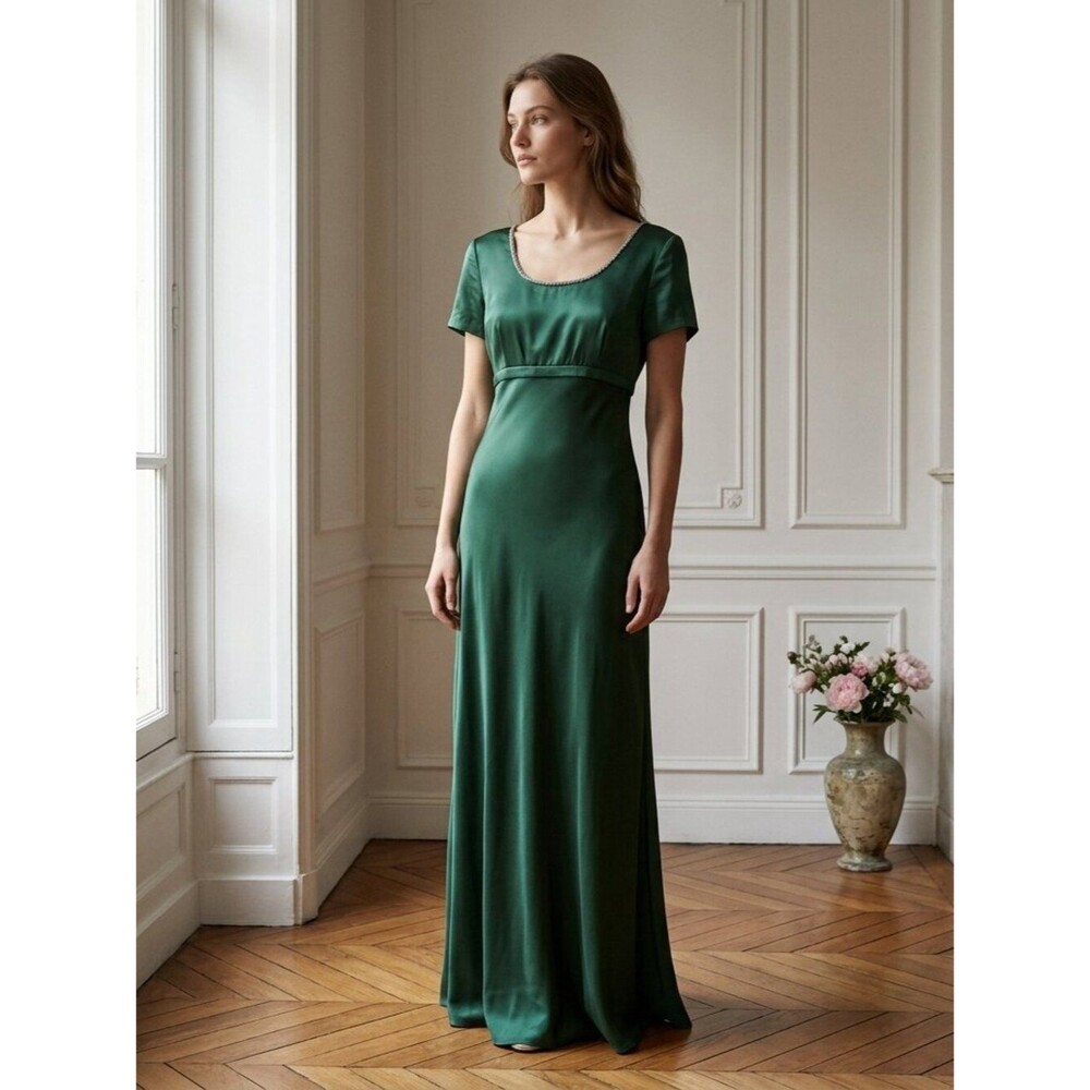CDC Evening Elegant Emerald Green Embellished Evening Gown 10